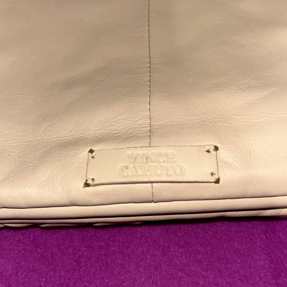 NWOT Vince Camuto Cream Woven Shoulder Bag with Dust Bag - Picture 5 of 6